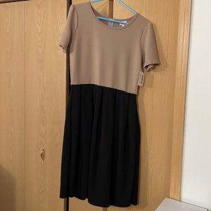 Lularoe Dress! Tan and black! New with tags! Size large